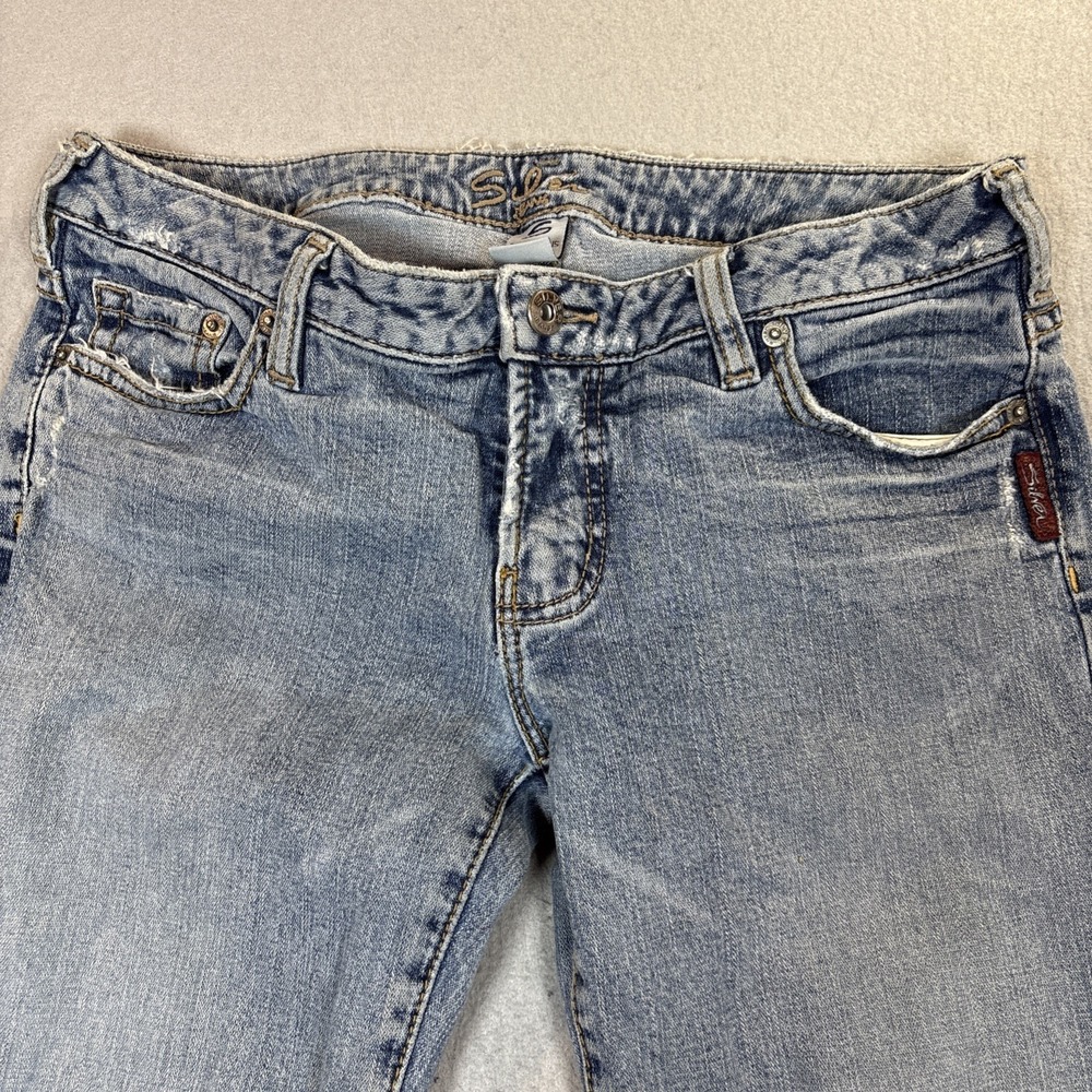 Silver Jeans Prism 31/31 Distressed Y2K Bootcut Flare Bell Bottom Low Rise - Picture 3 of 12